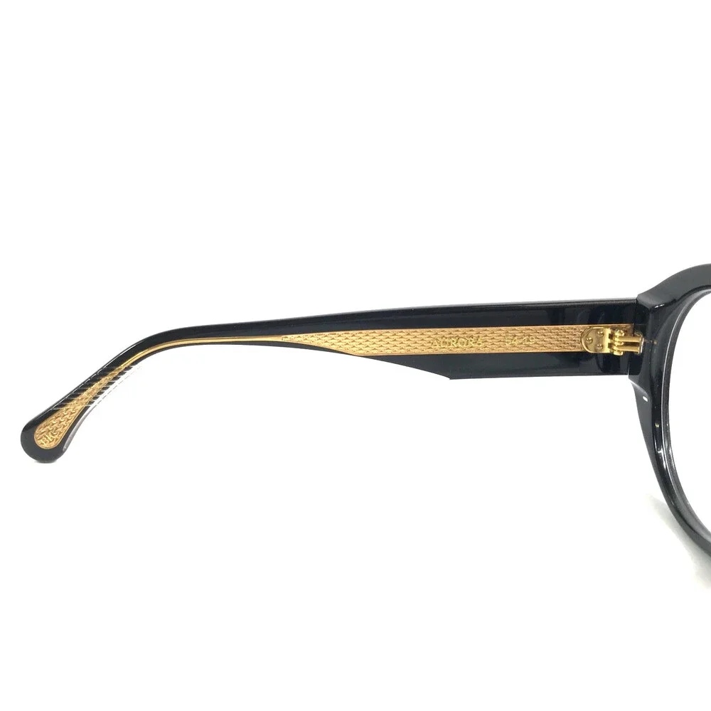 Alfred Kerbs Eyeglasses Frames AURORA BK Shiny Black Gold Round 54-19-142